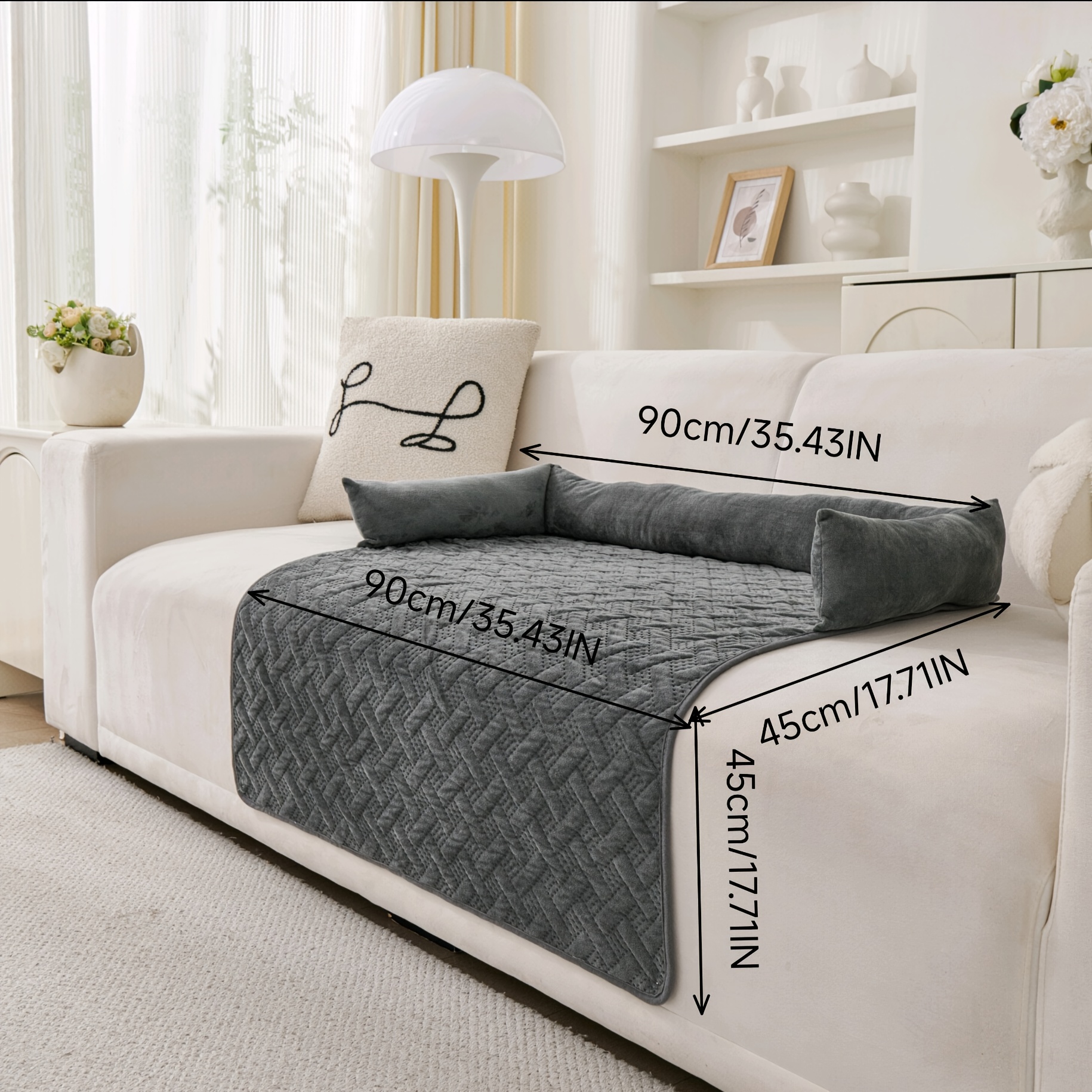1pc plush pet bed with   warm sofa cushion machine washable   bed non slip bottom multiple sizes small medium large dogs cozy   room bedroom training ideal gift for pet owners   home decor geometric pattern durable fabric home decor lovers stylish pet accessory   fabric small dog owners Product details 1