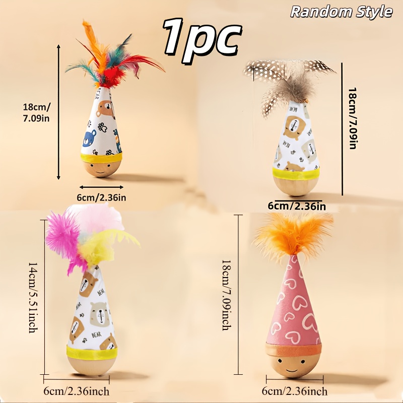 Swing Cat Toy With Bright Artificial Feathers-dynamic Wobble Design For Interactive Self-play, Durable Nylon For…: retailer-supplied image