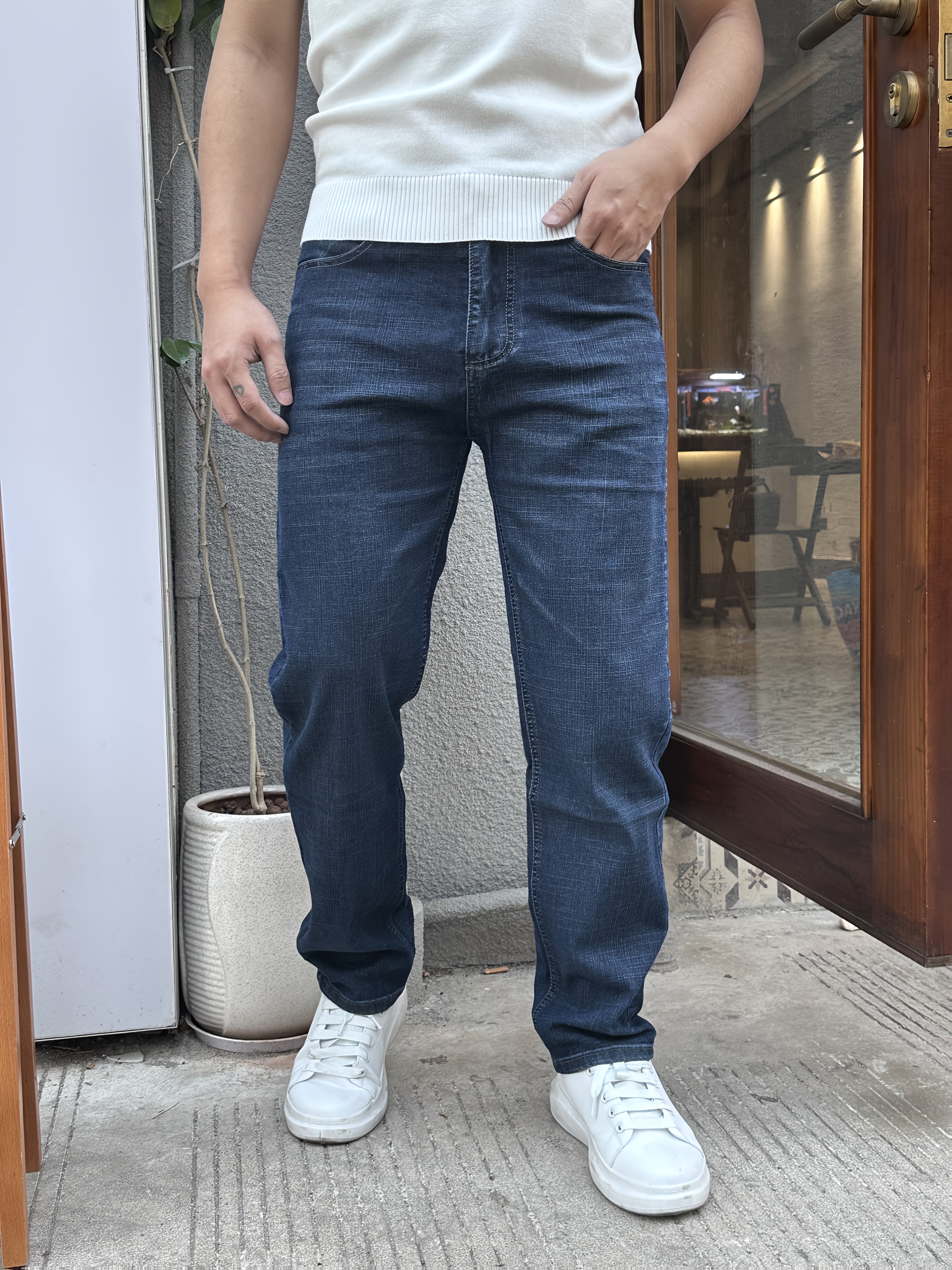 jeans de hombre casual para citas,  ,   y negocios,     y elástico