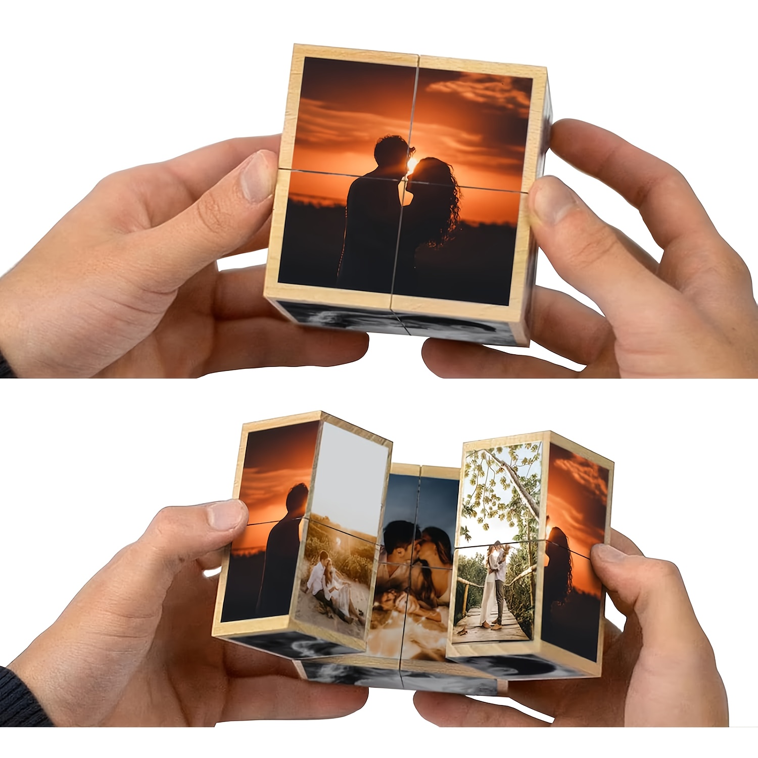 personalized 3d photo cube customizable memory cube for christmas anniversaries birthdays special occasions create your own design with high   perfect gift for holidays   personalized gift customizable cube wooden frame cub 0