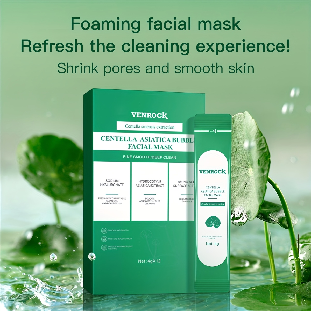 TEMU The Centella Asiatica Foaming Mask Effectively And While Quickly Purifying Pores. It Contains Centella Asiatica Extract And Sodium Hyaluronate