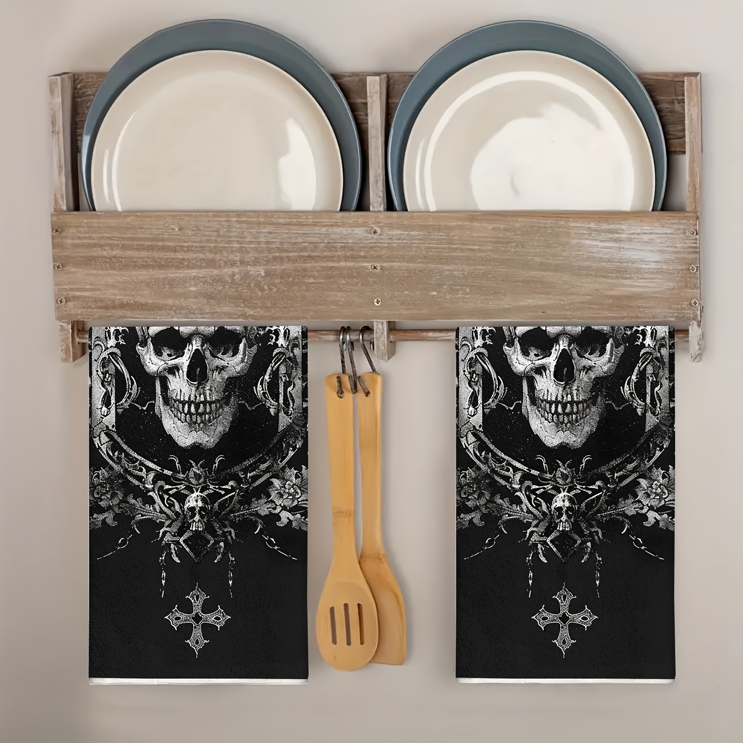2pcs Halloween Hand Towels - Absorbent & Decorative Kitchen Dish Cloths, Perfect For Cooking, Baking, Housewarming Gifts & Cleaning Supplies