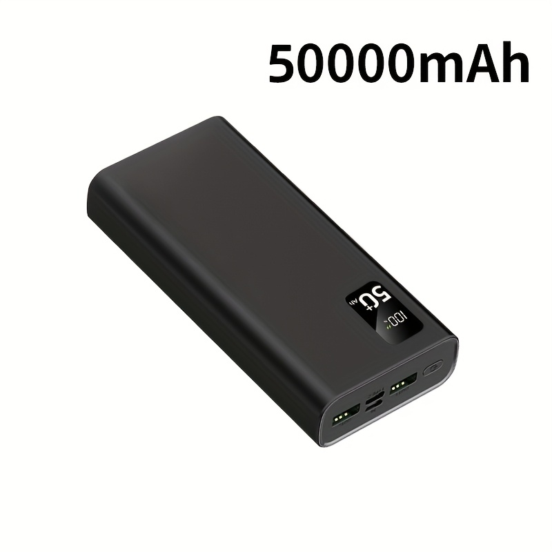 E-shop 50000mAh tragbares Powerbank, 22,5W Super-Schnellladung, Dual-USB-, Type-C/Micro-Eingang, LED-Display, geeignet für iPhone/-Digitalgeräte,