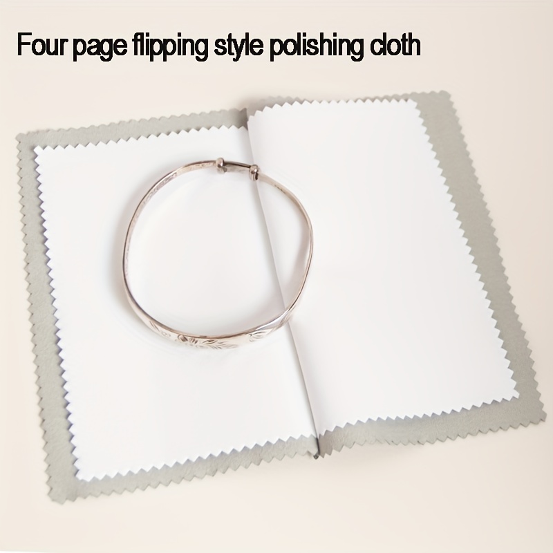 TEMU Chiffon de polissage de bijoux professionnel multicouche, à quatre couches à rabattre adaptée à et au nettoyage et en argent, chiffon de
