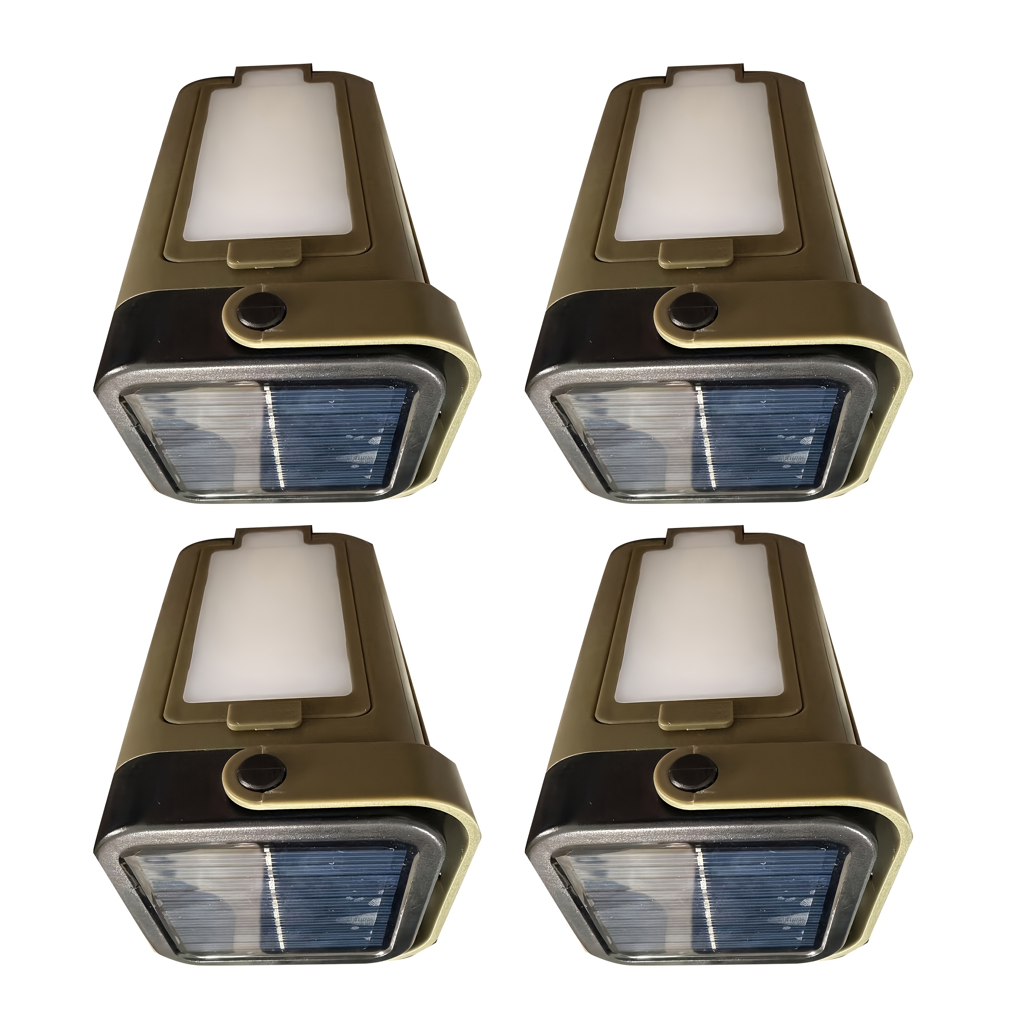 Image of 4pcs Outdoor Folding Camping Lantern, Portable , Handheld Flashlight, With Hook For Hanging Tent Light, Solar Charging, 6 Lighting , Suitable For Camping, Hiking, Fishing, Emergencies