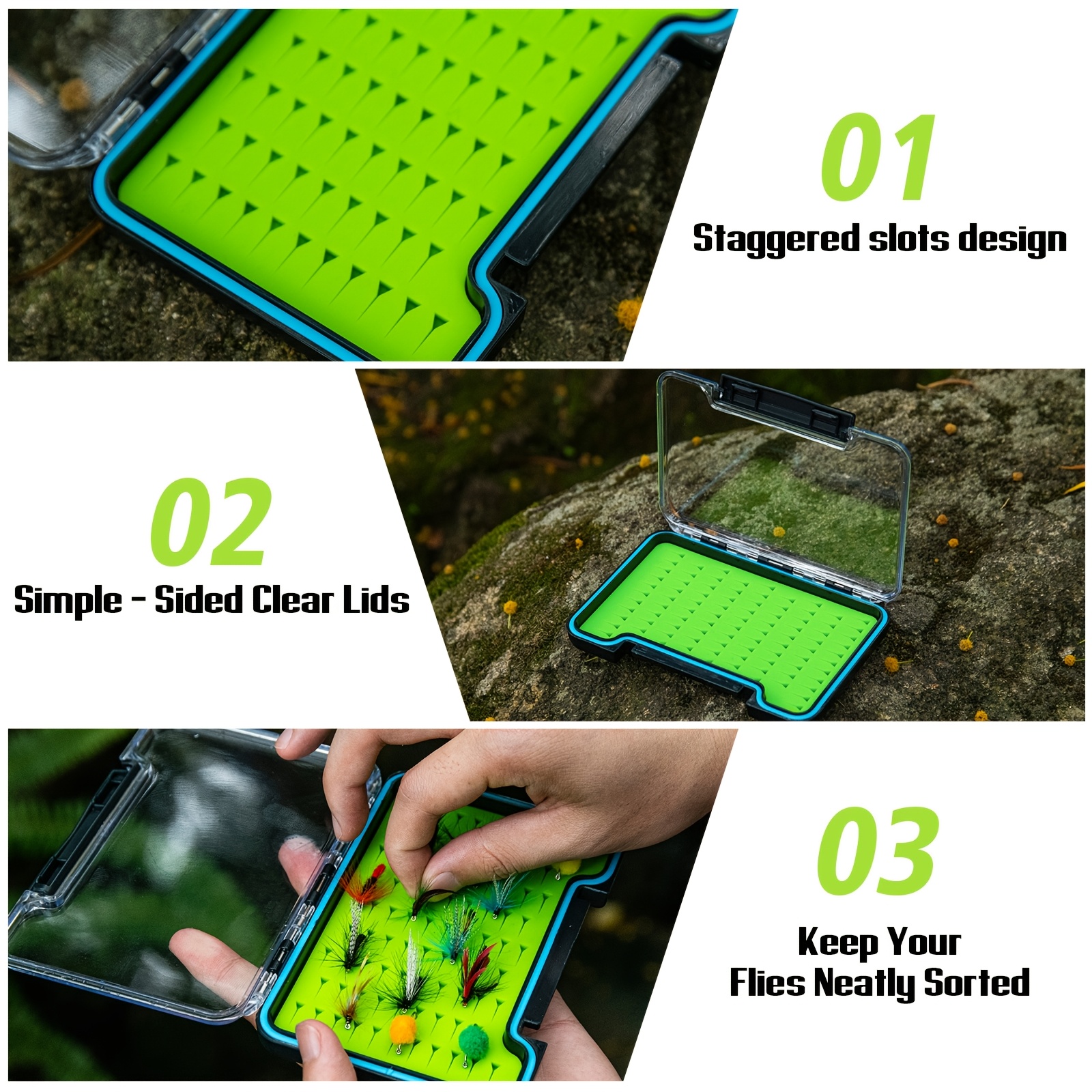 3pcs fly fishing tackle box tackle box floating - Temu