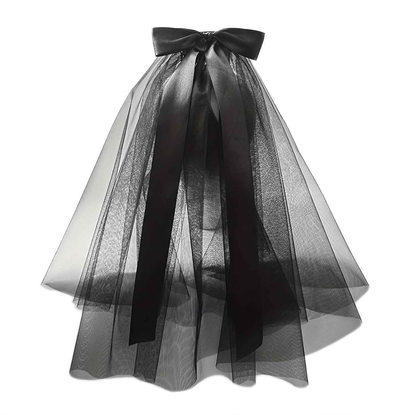 Long black veil skirt sale