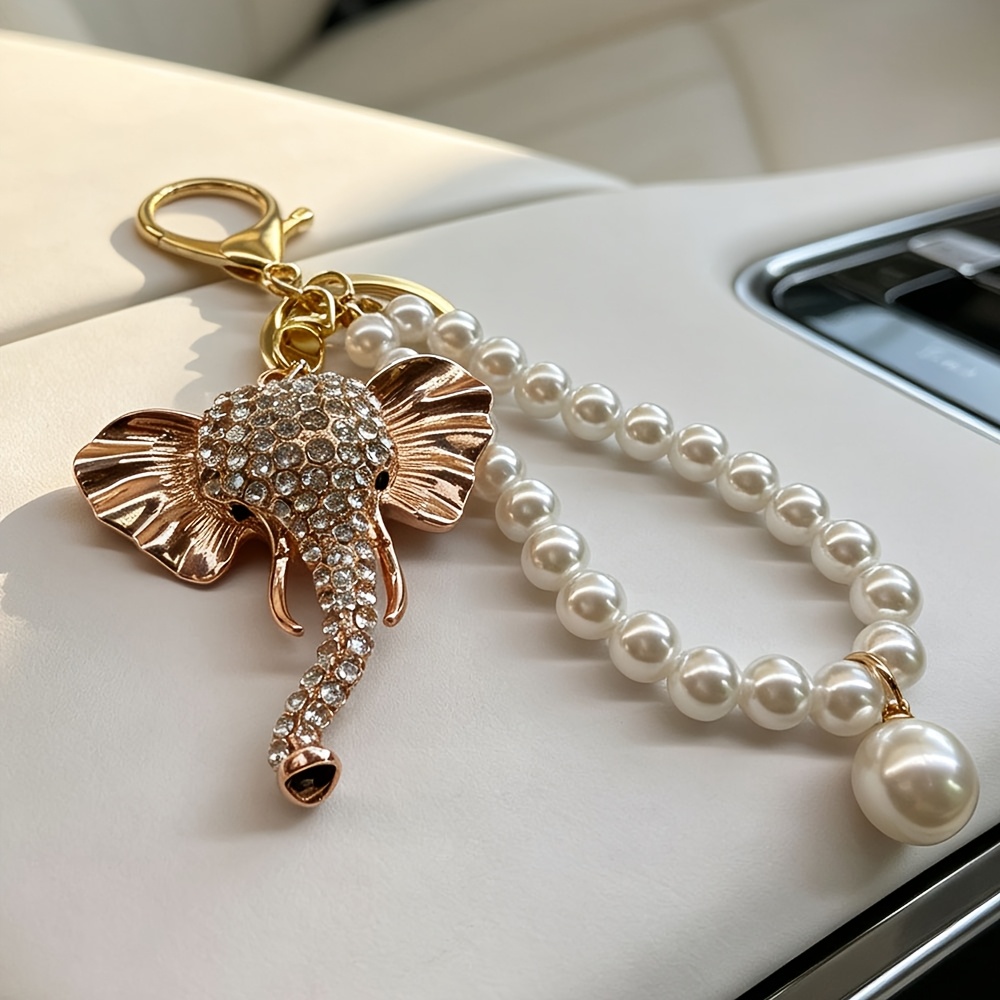 TEMU 1pc Metal Cute Elephant Keychain - Car Key Hanger, Women's Bag Accessory, Holiday Gift