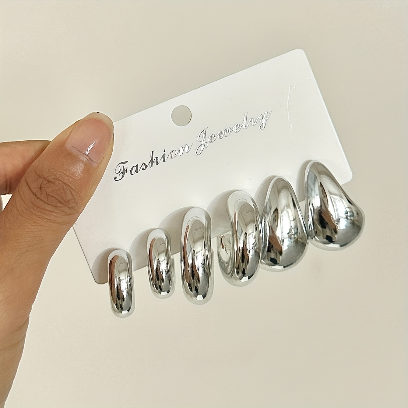 6pcs Teardrop Earrings Set Lightweight CCB Material Stylish All Season