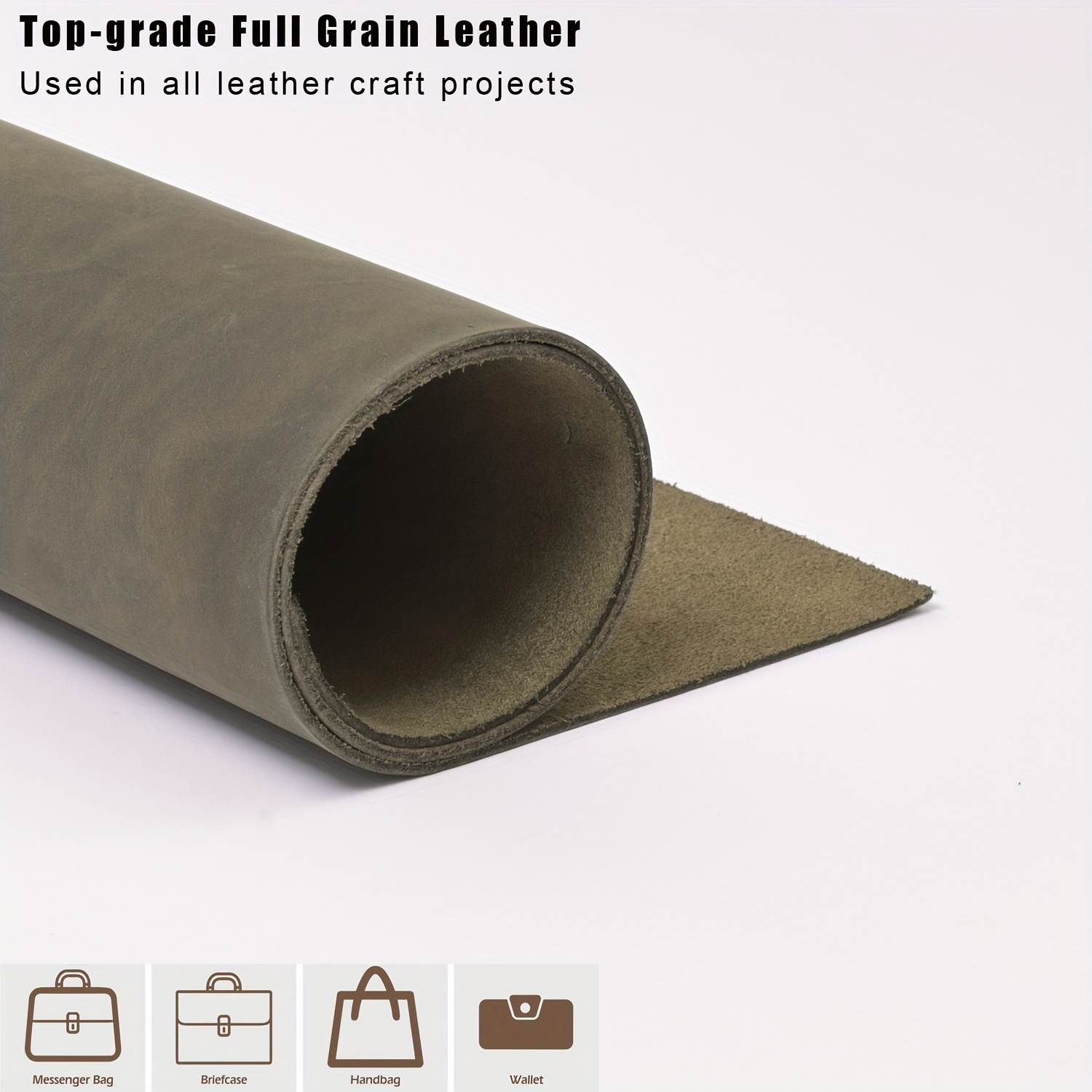 

Premium Full Grain Leather Sheets - 1.8-2.1mm , Genuine Cowhide, Ideal For Crafting & Sewing Projects, Easy-to-, In Sizes - Hobby