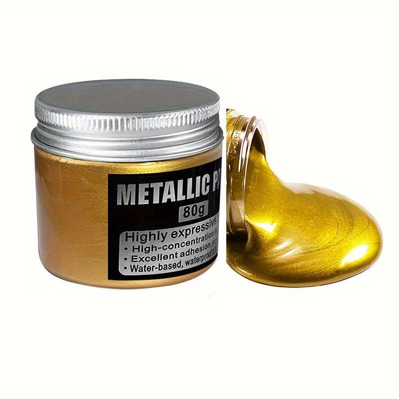 

80g Gold Metallic Acrylic Paint - Shimmering, Flexible Water-based Craft Colorant For Various Effects