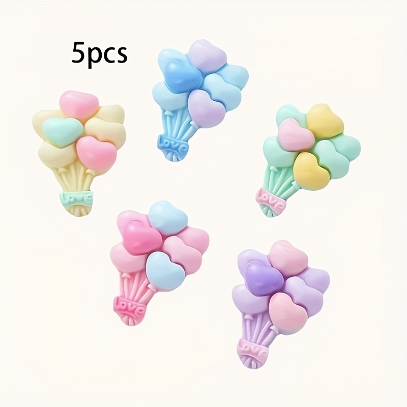 5pcs Hot Air Balloon Creative Resin Fridge Magnets, Whiteboard Decorative Stickers, Office Home Kitchen Refrigerator Decoration Additions Creative Magnetic Tiles, Personalized Fridge Magnets