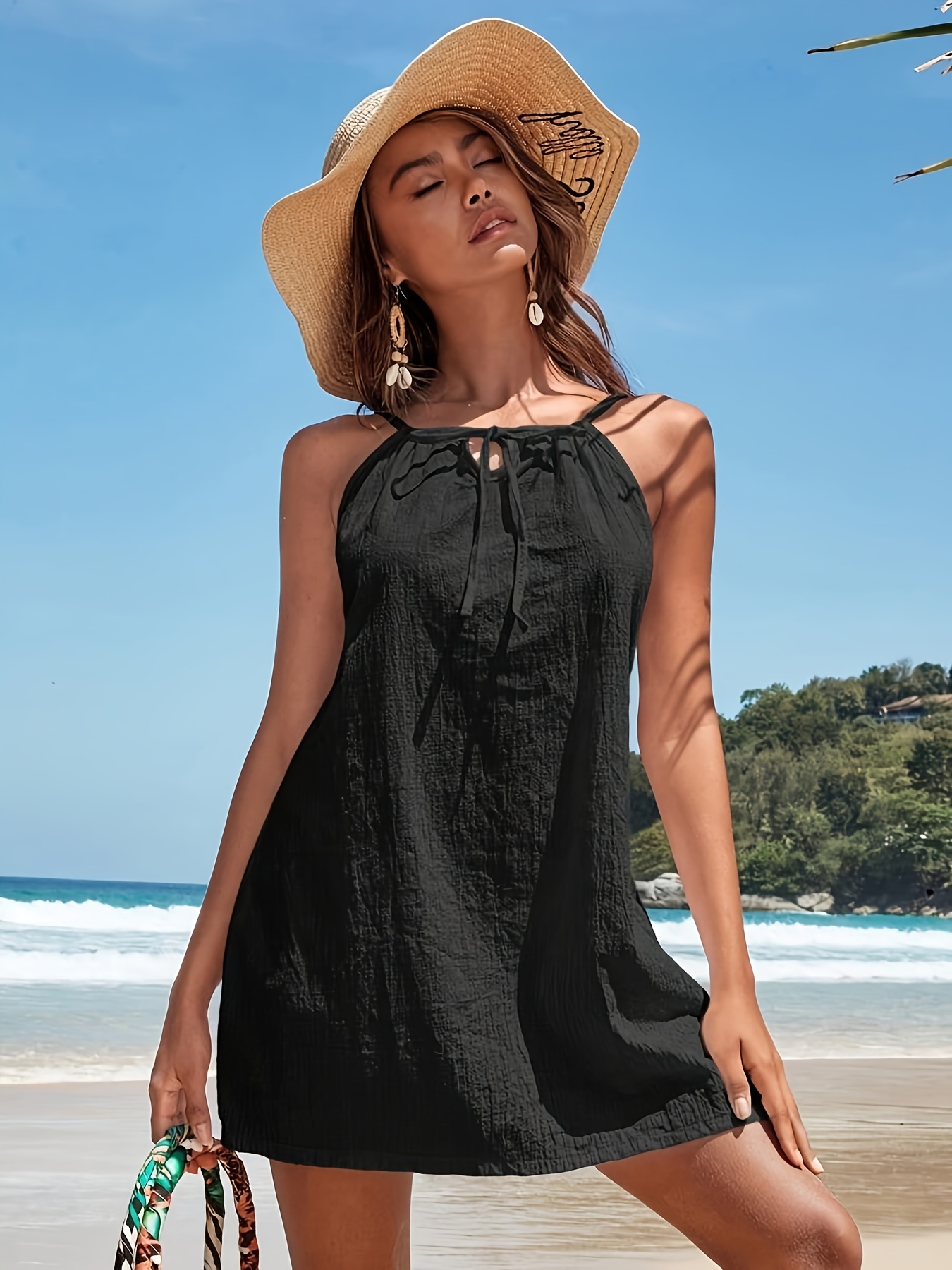 knee length boho dress Tunic – 2021 Backless Beach Dress for Effortless Boho Chic S / White Dissh Veronica Black Maxi Color:Navy Blue as pic T-Shirt Dress Stretch Women Plus Clothing