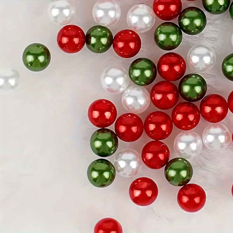400pcs Christmas Elements Multicolor Straight Hole Loose Beads, Very Suitable For Making And Handicrafts