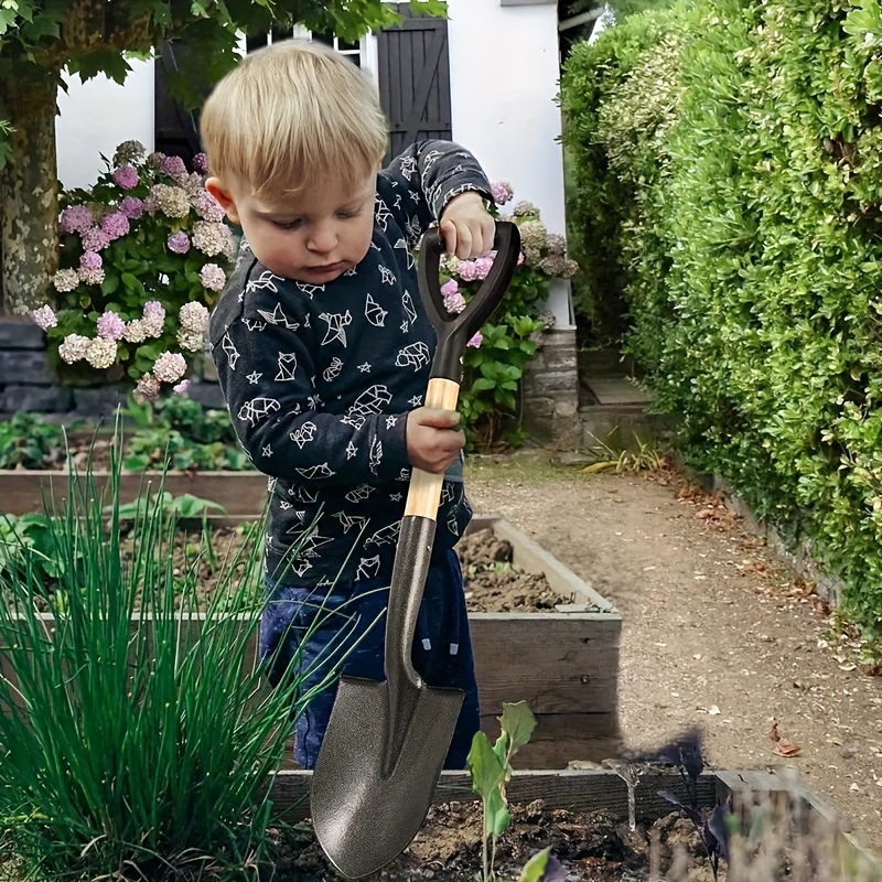 

Pelle de Jardin en Métal Durable avec Poignée en D - Pointes Pointues et Plates pour Creuser, Planter des Fleurs & Légumes - Outil de Jardinage Extérieur Portable Outils de Jardinage Pelle de Jardin