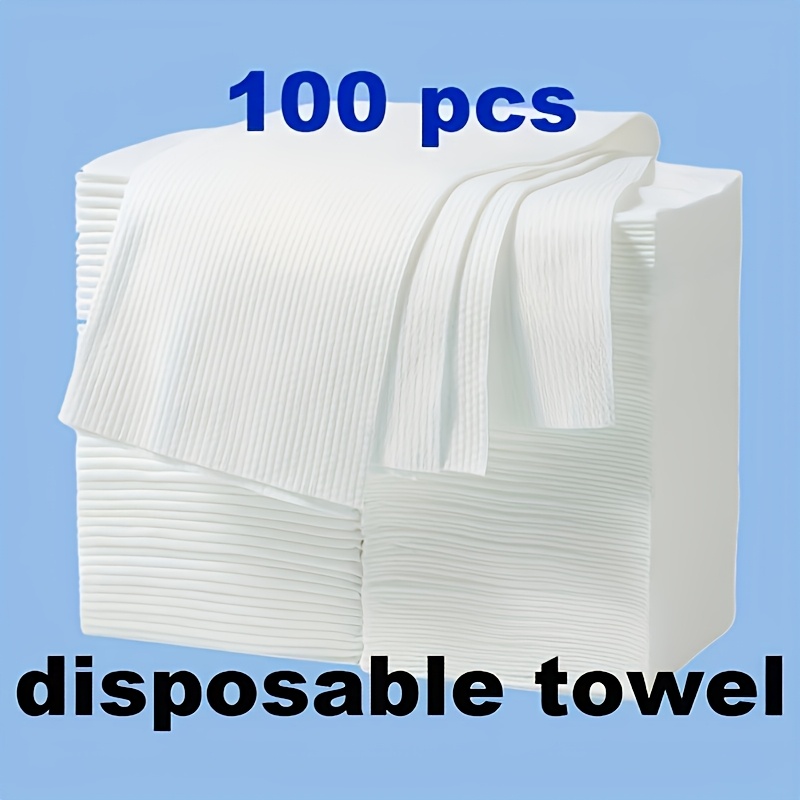 TEMU 100pcs Disposable Face Towels, Disposable Towels For Face And Feet, Thickened Towels, Disposable Foot Wipes For Nail Salons And Home Use,