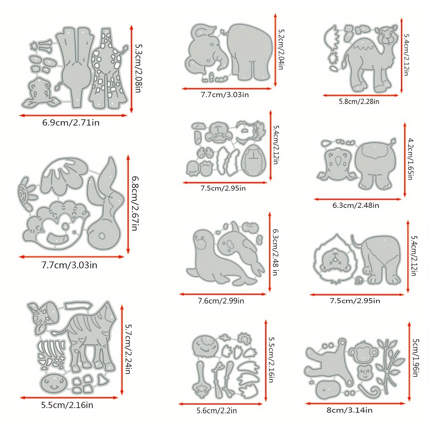 Image of 11pcs Forest Animal Metal Cutting Dies Cutting Dies Paper Craft Knife Dies Blade Stamping Dies
