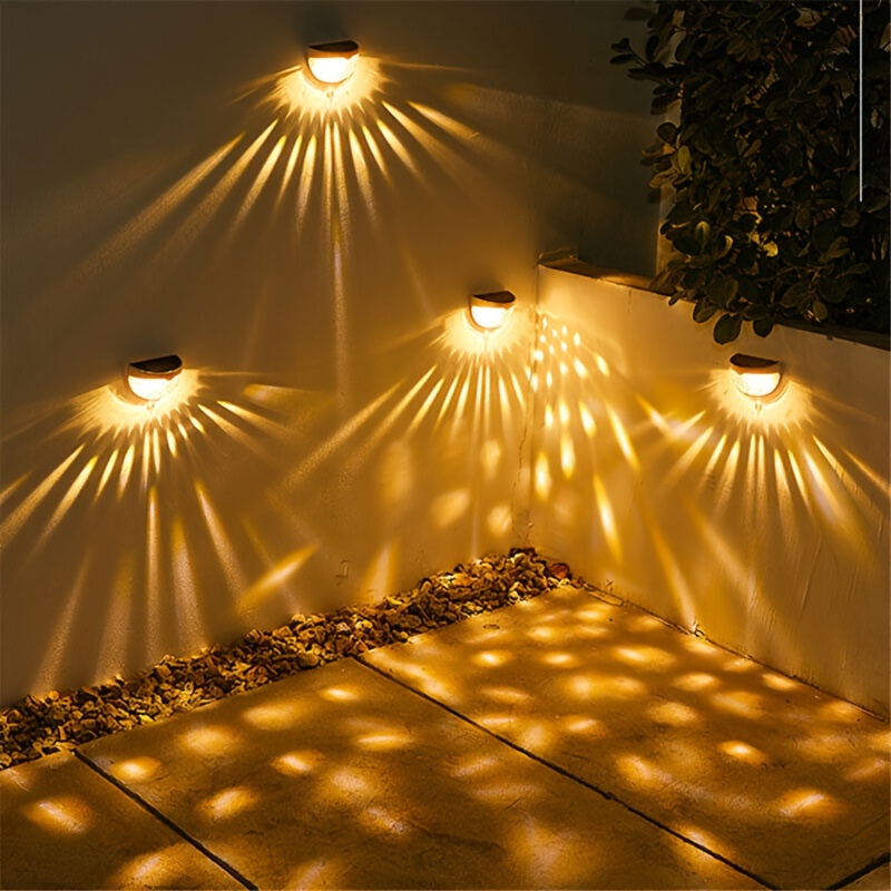 TEMU 15/10/5pcs Solar Fence Lights, Ip65, Solar Powered Deck Lights For Outdoor Stairs, Step, Fence, Yard, Patio, And Pathway