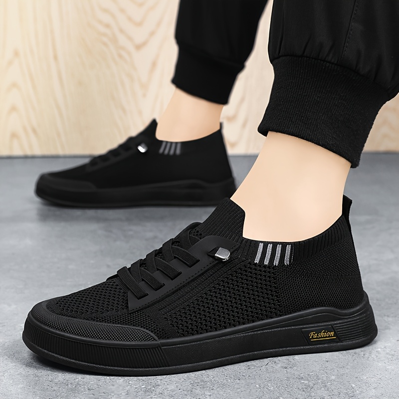 mens casual slip on sneakers breathable knit upper decorative lace   sole round toe     4 season   workout daily     durable md sol Product details 8