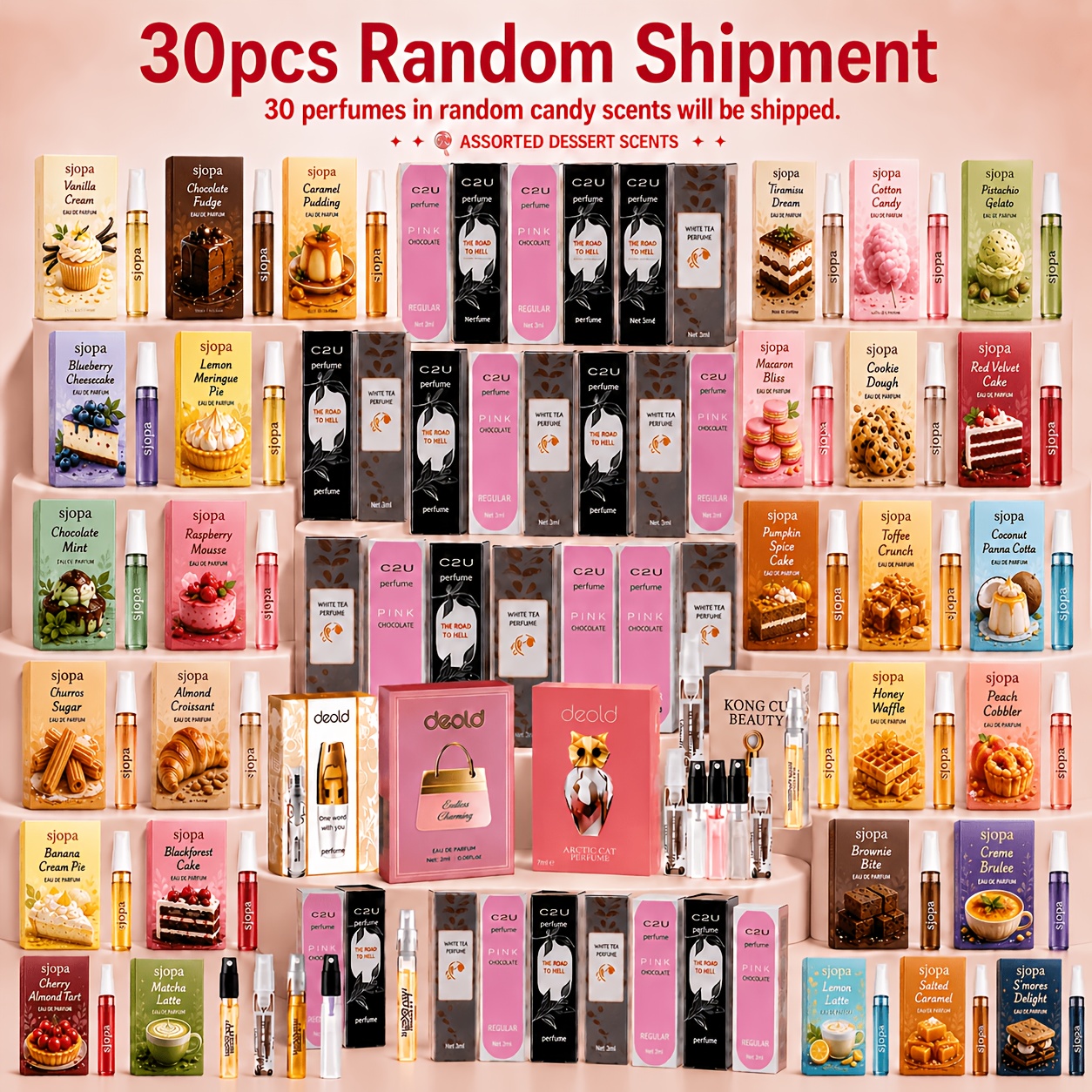 TEMU This 30pcs Random Dessert-scented For Perfume Set Is Suitable For Hair Care, Daily Use, And As A Gift (floral/fruity/ Notes). An For Perfume