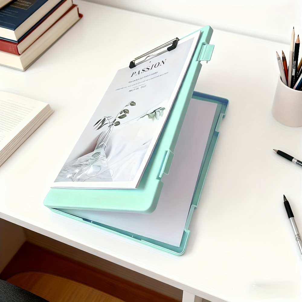 A4 File Folder Storage Box Plate Clip Student Special Test Paper Storage And Finishing Artifact Large Capacity Information Book Subject Classification Test Paper Music
