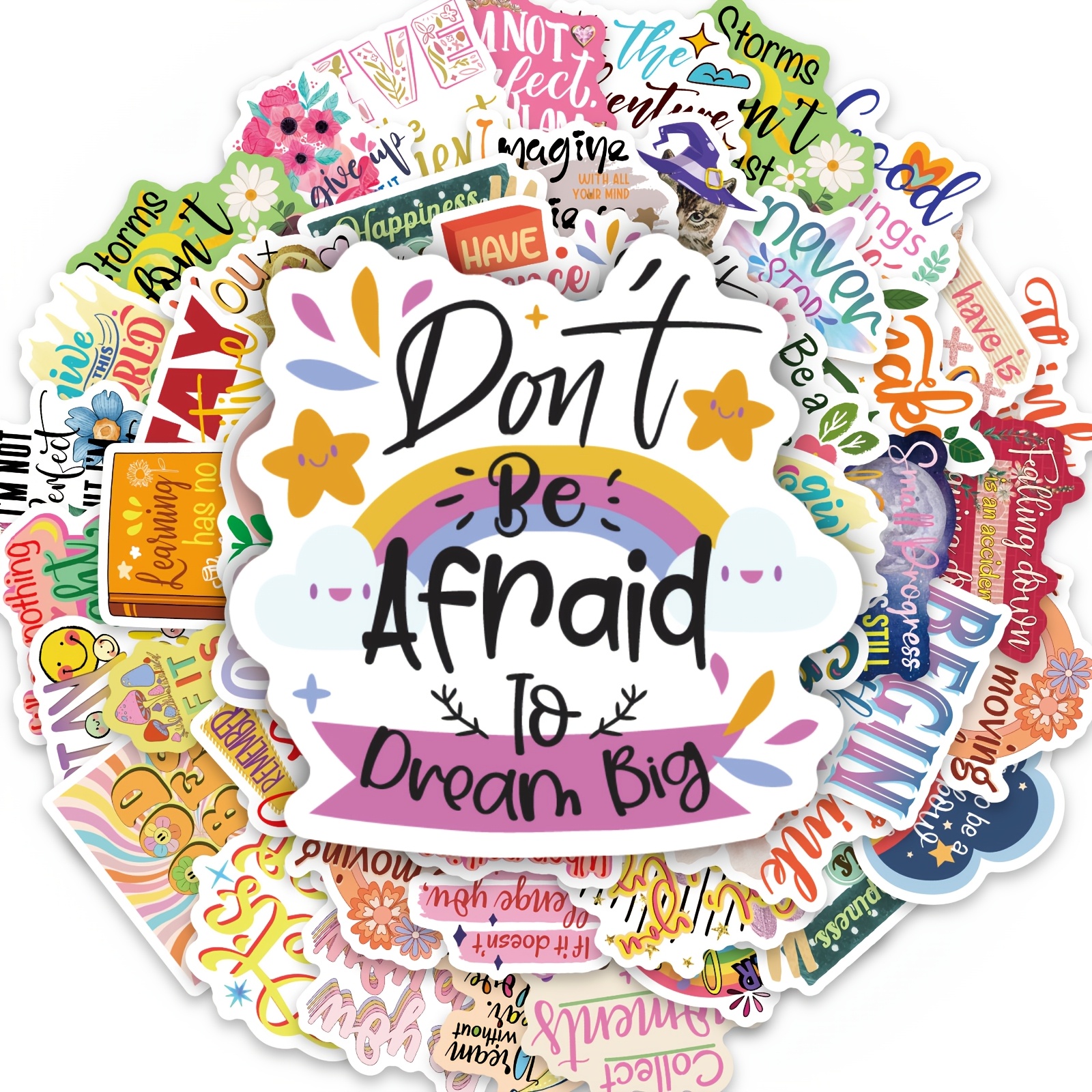 TEMU 50pcs Encouraging Stickers, Inspirational Text Decorative Decals, Perfect For Decorating Laptops, Tumblers, Phones, Journals, Scrapbooks,