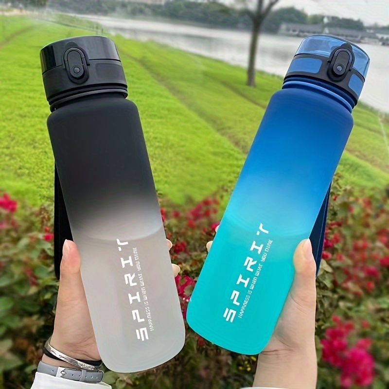 

1pc 1000ml/34oz Large Capacity Direct Drinking Water Cup Portable Rope Food Grade Material Home Outdoor Sports Water Bottle