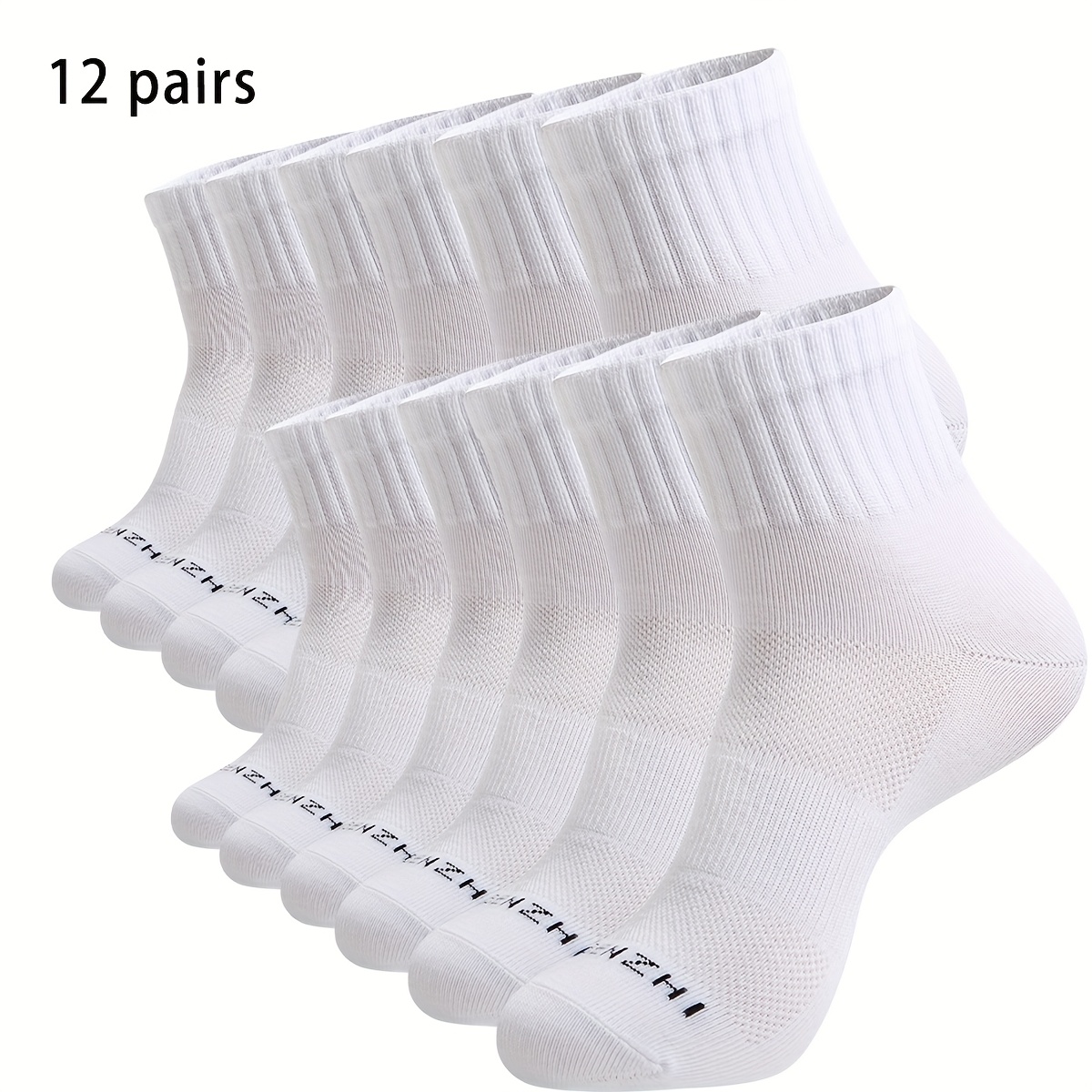 E-shop 12/20 Paar Unisex atmungsaktive Mesh-Laufsocken – Feuchtigkeitstransportierende, geruchsresistente Sport-Knöchelsocken für alle Jahreszeiten,