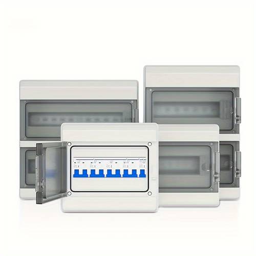 circuit breaker box distribution protection box air switch box abs material side opening box outdoor plastic box 3 5 15 18 24 circuit protection household electrical safety leakage protection wall mounted