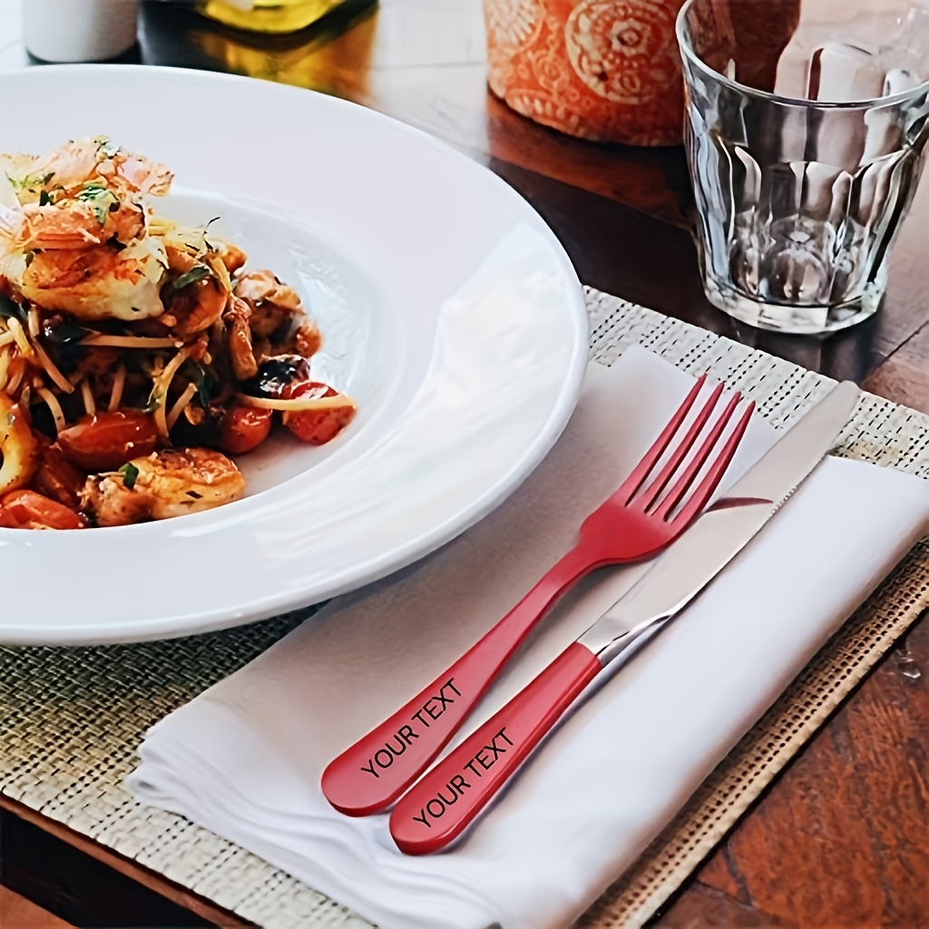 personalized set of 5 20 30 40pcs of red stainless steel cutlery suitable for kitchen and dining featuring   polished knives and safe for dishwasher use Product details 3