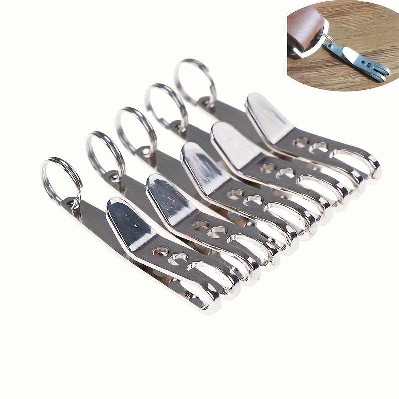 

5pcs Stainless Steel Pocket Hanging Clip, Floating Clip Keychain With Key Ring