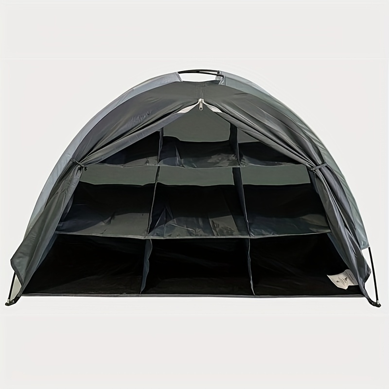 Outdoor Dining Storage Cabinet, Camping Shoe Rack With A Foldable 9-compartment Organizer For Tents