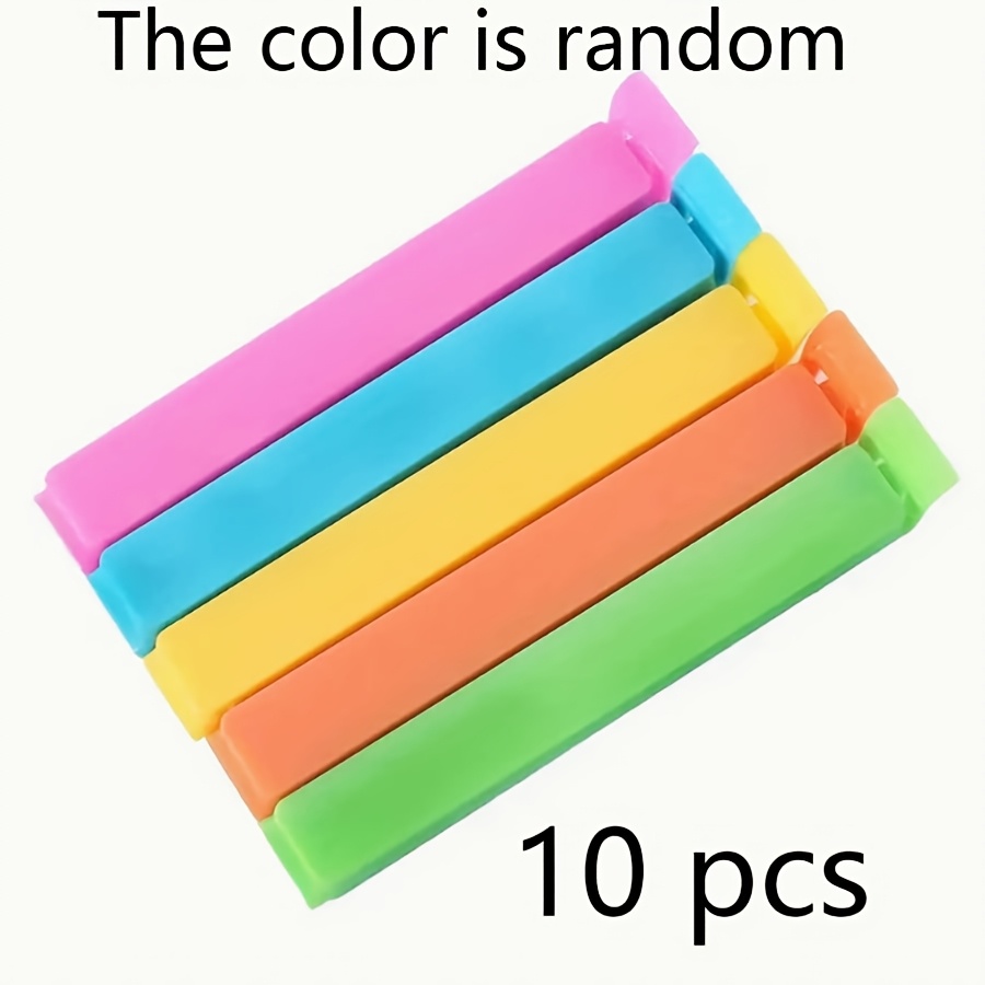10pcs Multi-functional Moisture-proof Sealed Clips Plastic Food Bags Snack Sealing Clips Practical Gift Tea Clips Fresh-keeping Bags Random