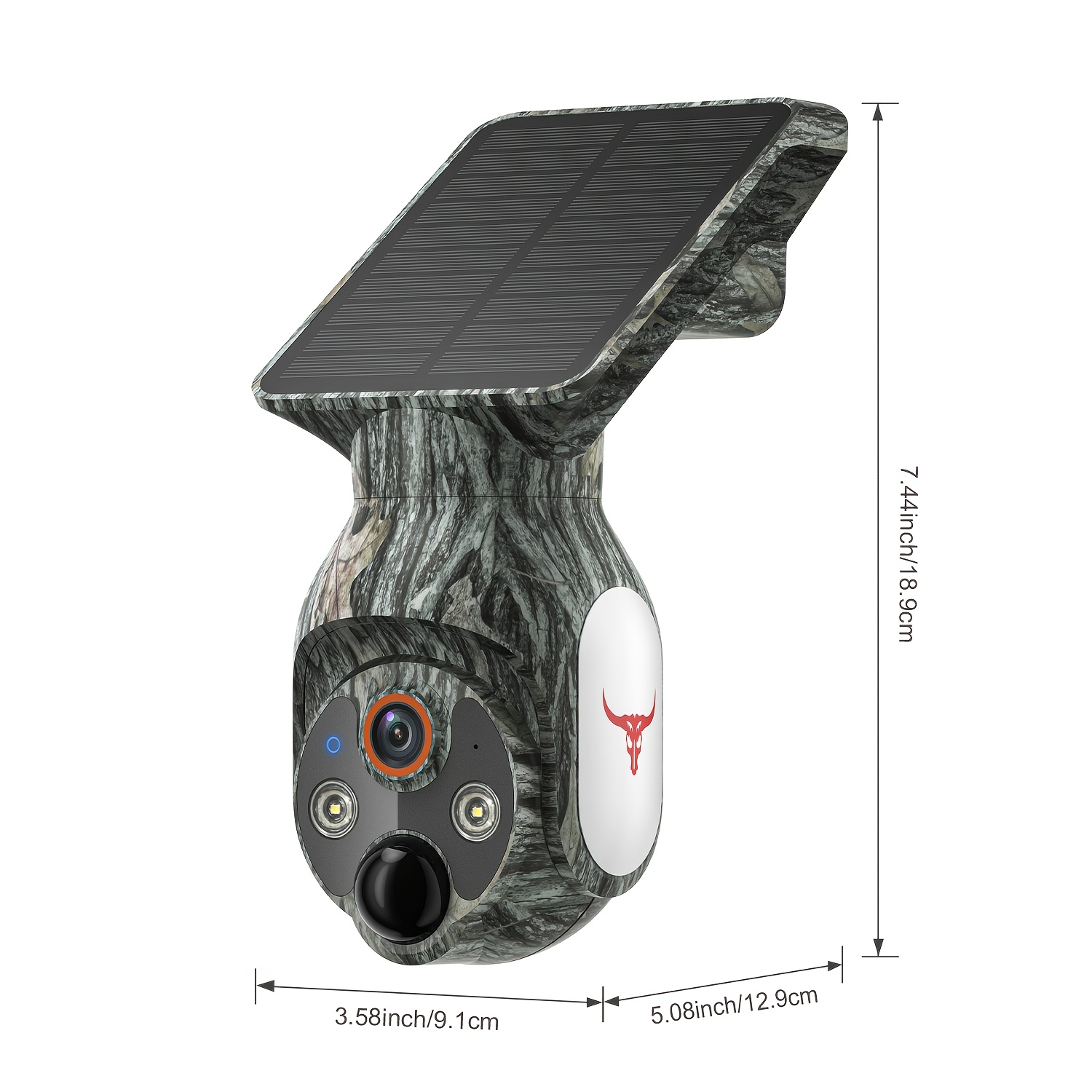 TEMU Solar-powered Outdoor Security Camera, A Wireless Outdoor Security Camera Featuring A 355° Panoramic View, Automatic Human Tracking, 2.4ghz