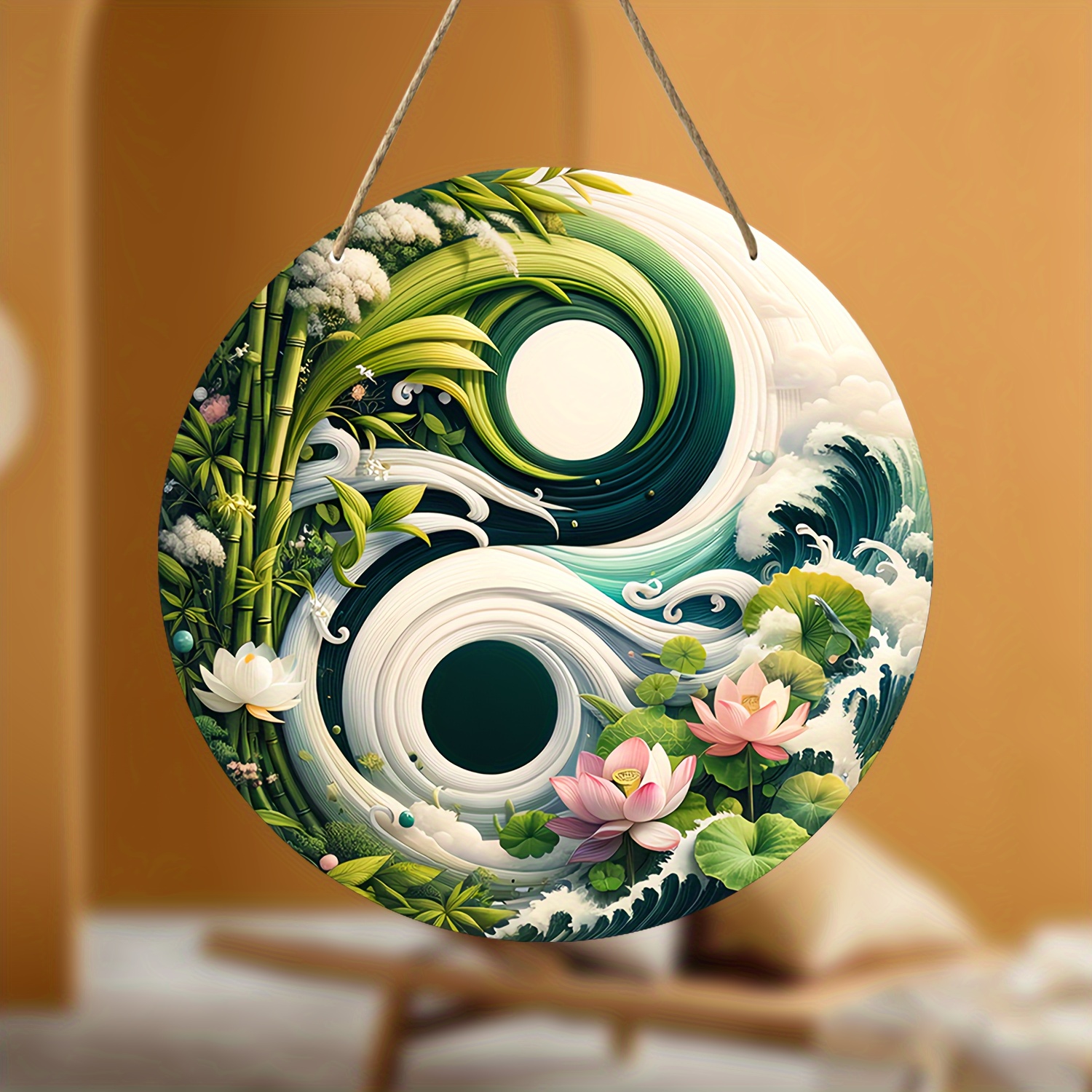 Yin yang Style Dark Temperament Figure Wooden Round Wall - Temu