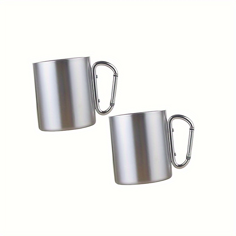 

Lot de 2 tasses à , tasses à café de voyage en métal avec pour le camping en , la randonnée, l'escalade - Ensemble de gobelets en acier inoxydable