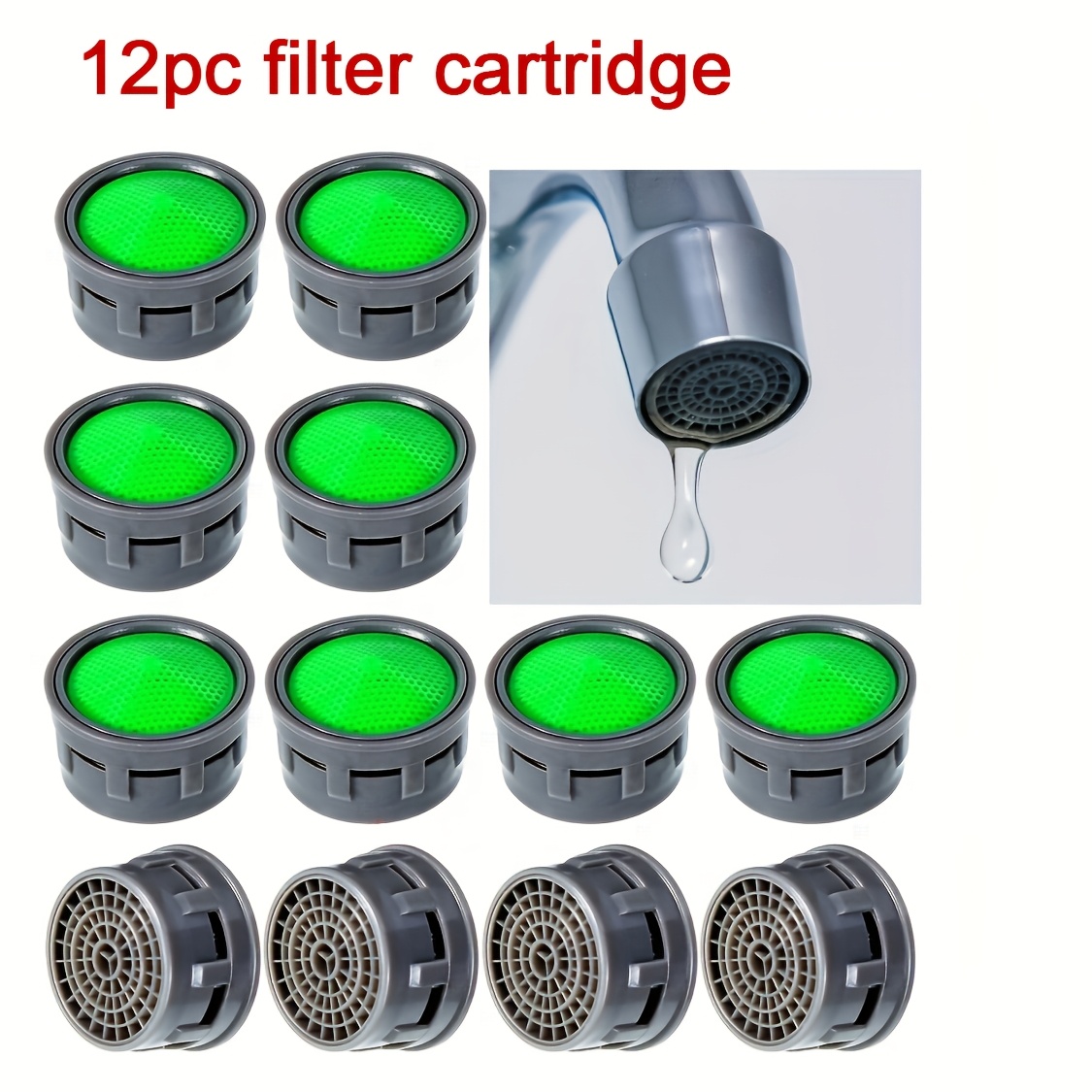 12/18/20pcs Abs Plastic Kitchen Tap Aerator Filter Element Kitchen Additions Water Faucet Nozzle Bubbler Replacement