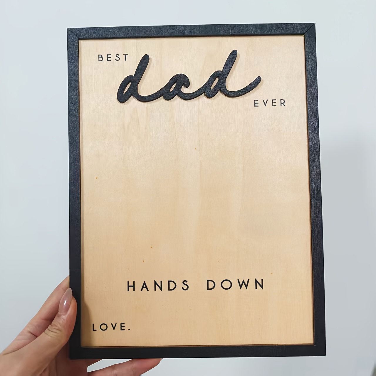 Image of Best Dad Ever, Fathers Day Wooden Sign, Dad With Handprints, Handmade Fathers Day Gift, Fathers Day Decor