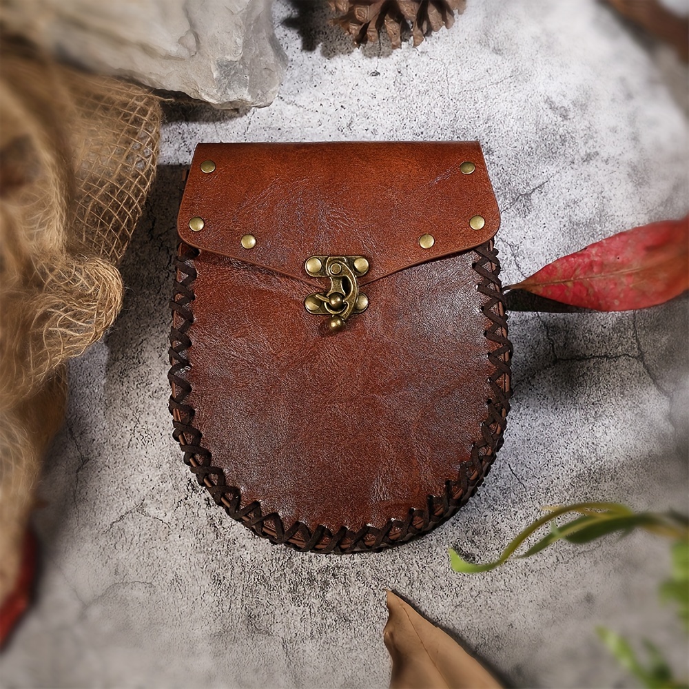 Vintage Belt Bag, Rivet Detail, Detachable Shoulder Strap, Unlined  Closure, Machine Washable Style for Party, LARP, Ren