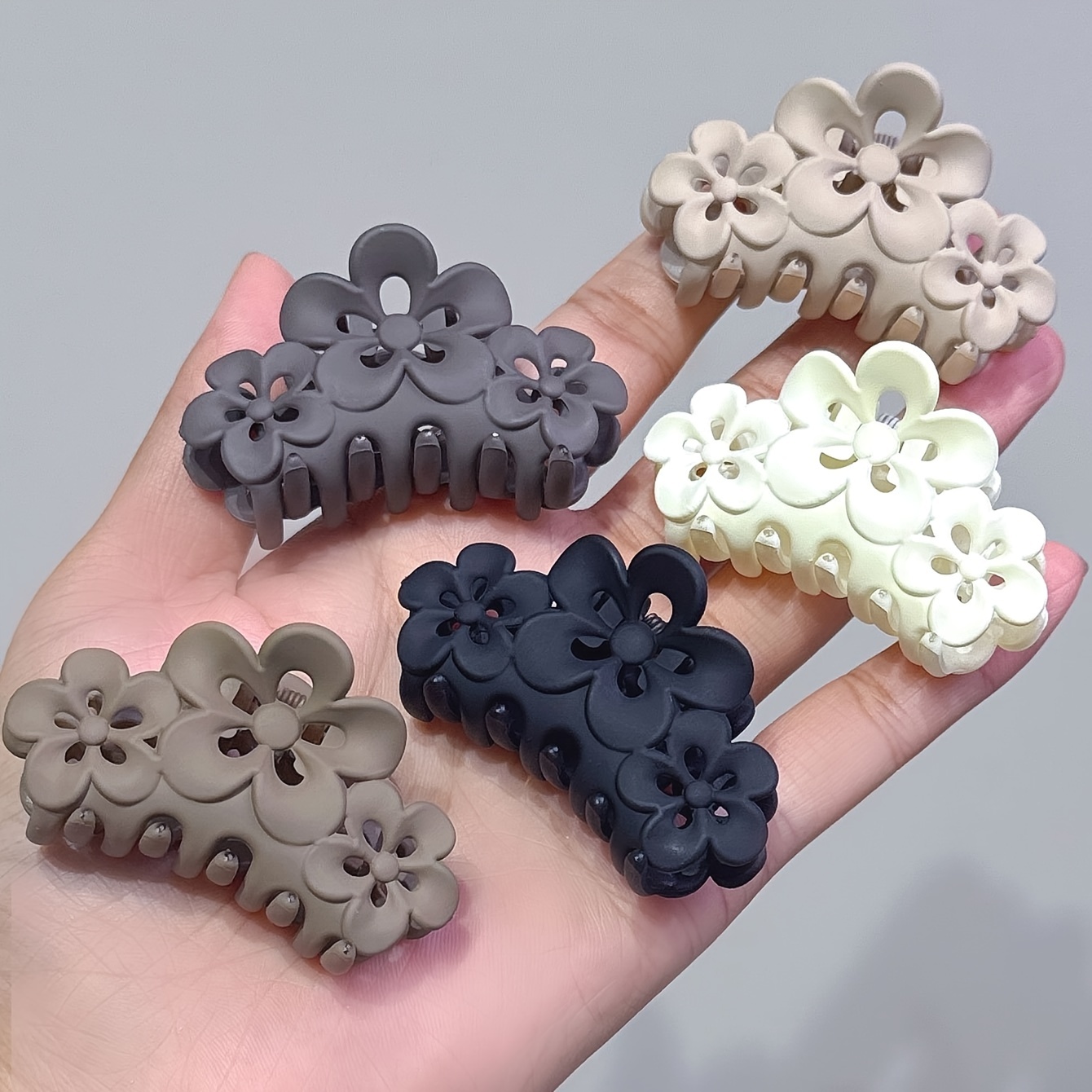 

5 Floral Claw Clips For The Back Of - Daily - Accessories For Girls