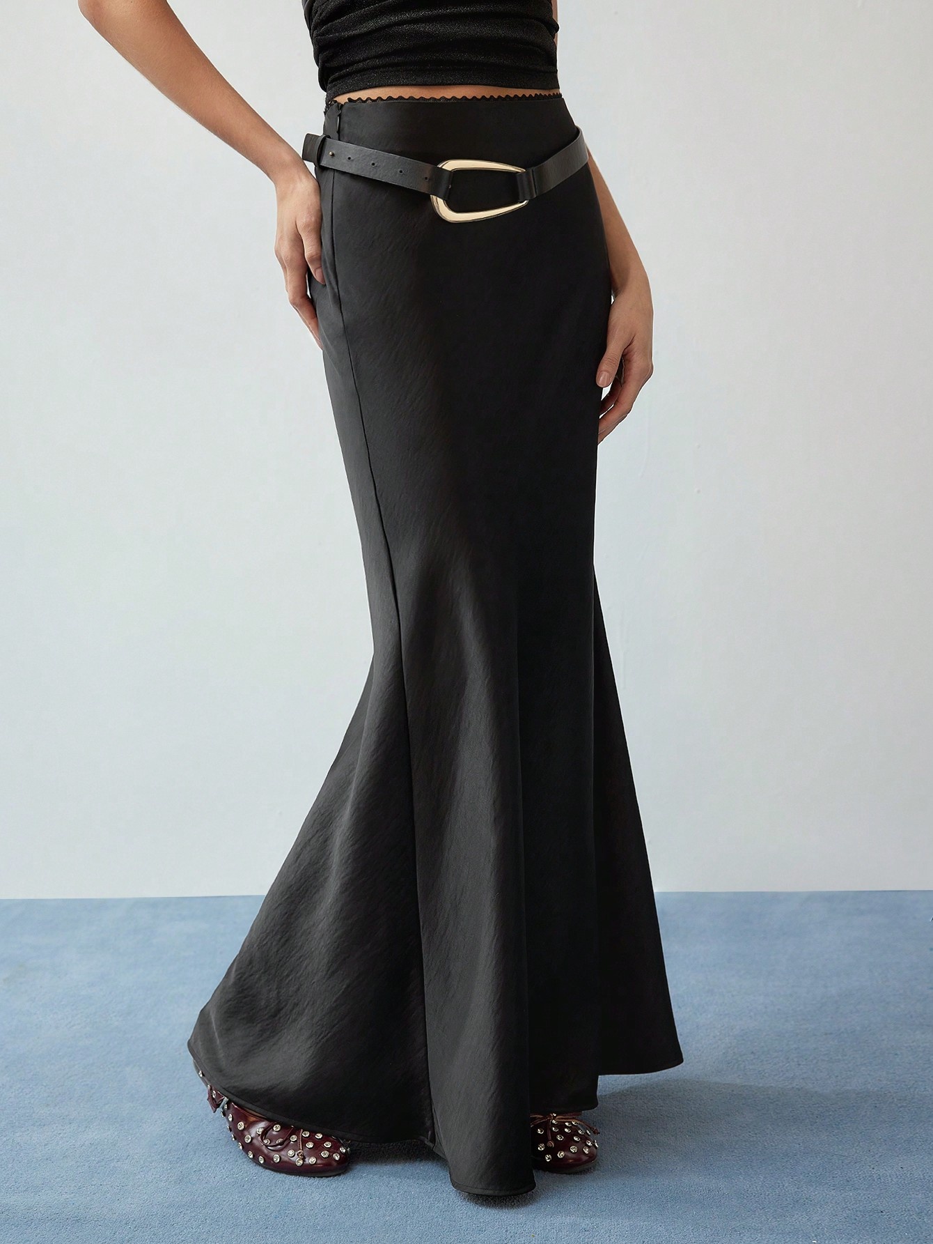 black satin belt for dress Anse Mini Dress Navy