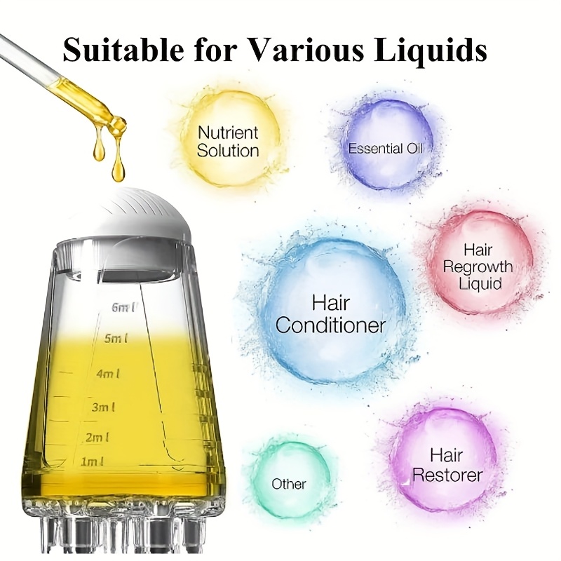 1个便携式头皮涂抹器头皮按摩梳头发治疗工具，所有头发类型与油引导按摩器 商品详情 5