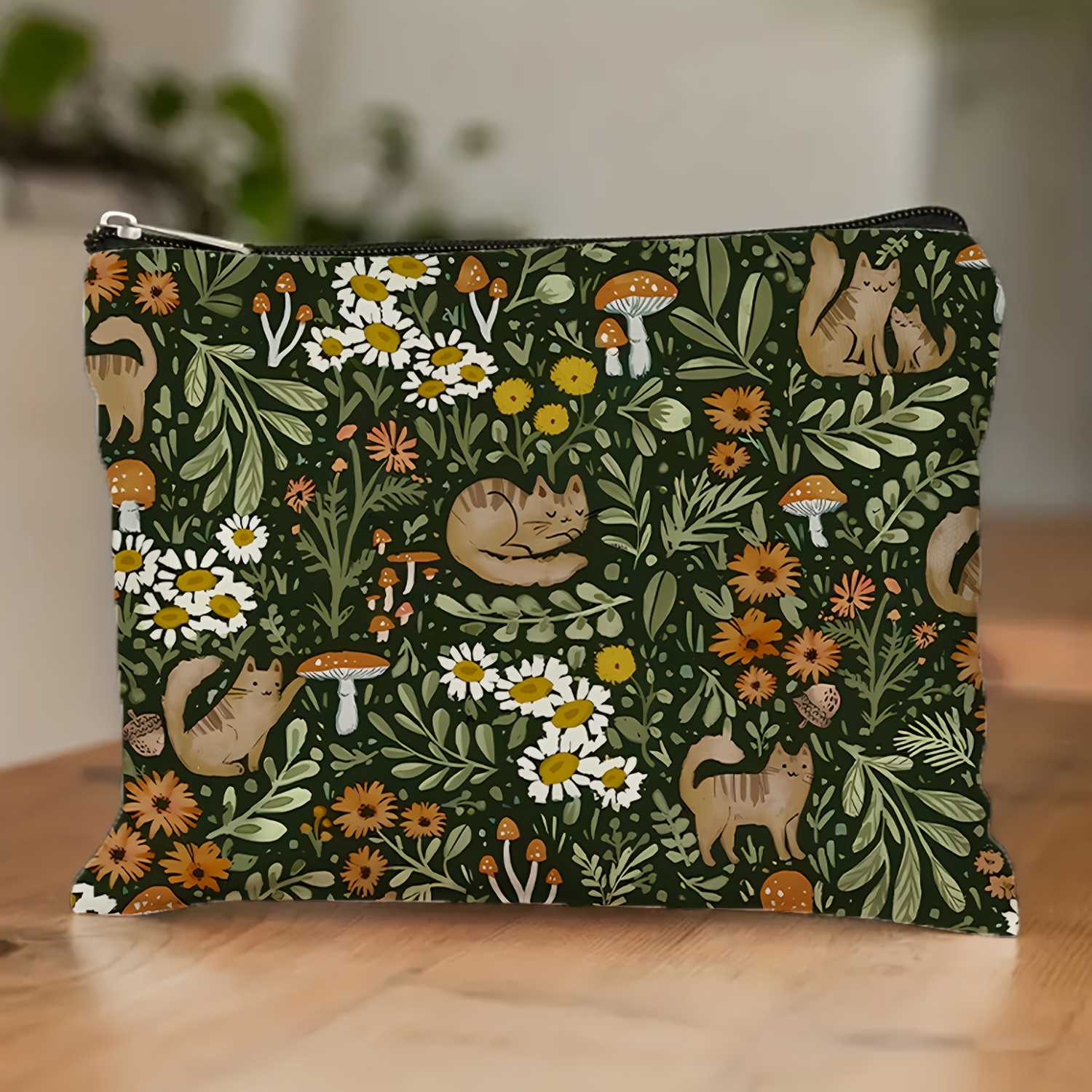 TEMU Cat & Makeup Bag - Spacious, Double-sided Zipper | For & Gifts