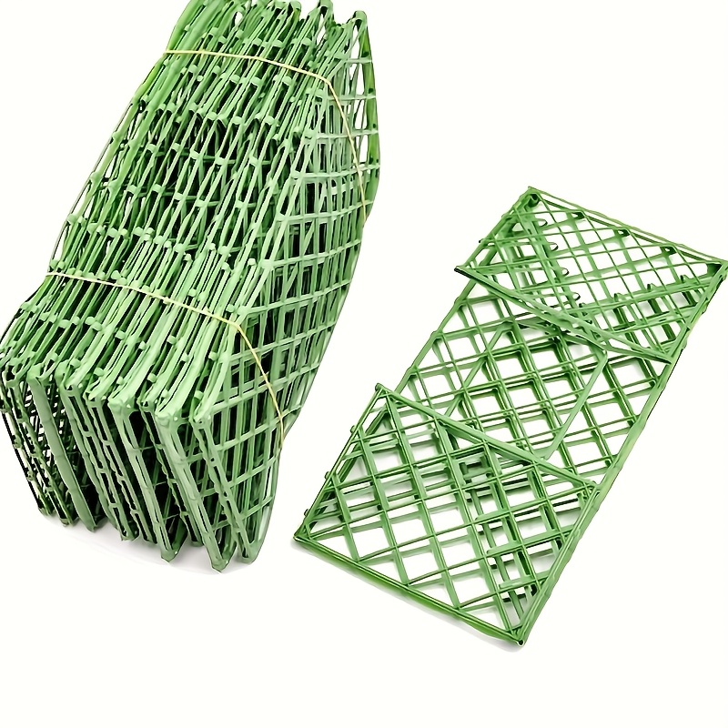 [10pcs Floral Foam Cage Holder] 10pcs Plastic Floral Foam Cage, Rectangle Flower Mud Holder For Arransynthetic Gemstoneents, Floral Foam Support For Basket, Arch, Wall Displays