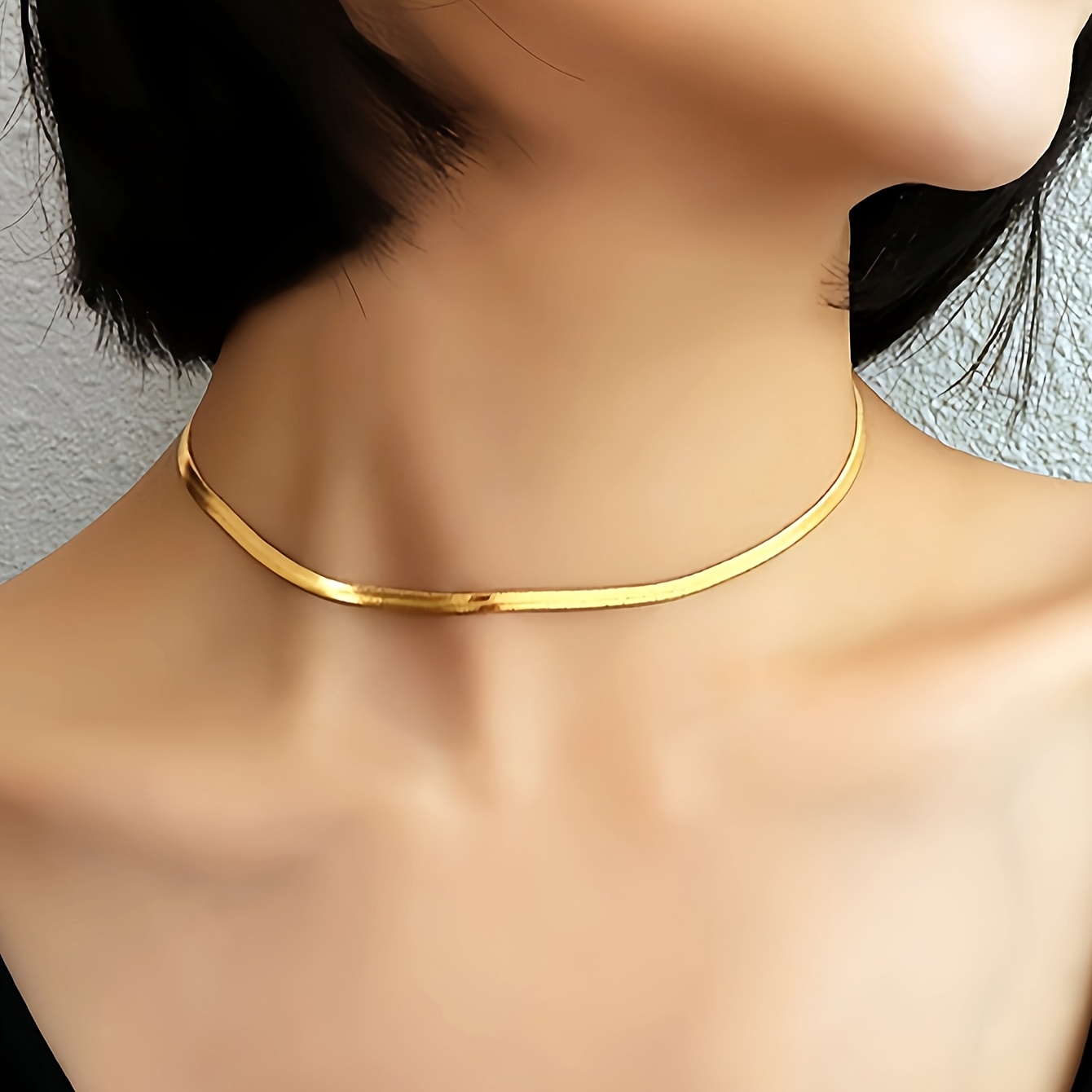 TEMU Collar de Cadena con Hoja, 1 pieza, Joyería Unisex de Moda Hip- Hueso de Serpiente