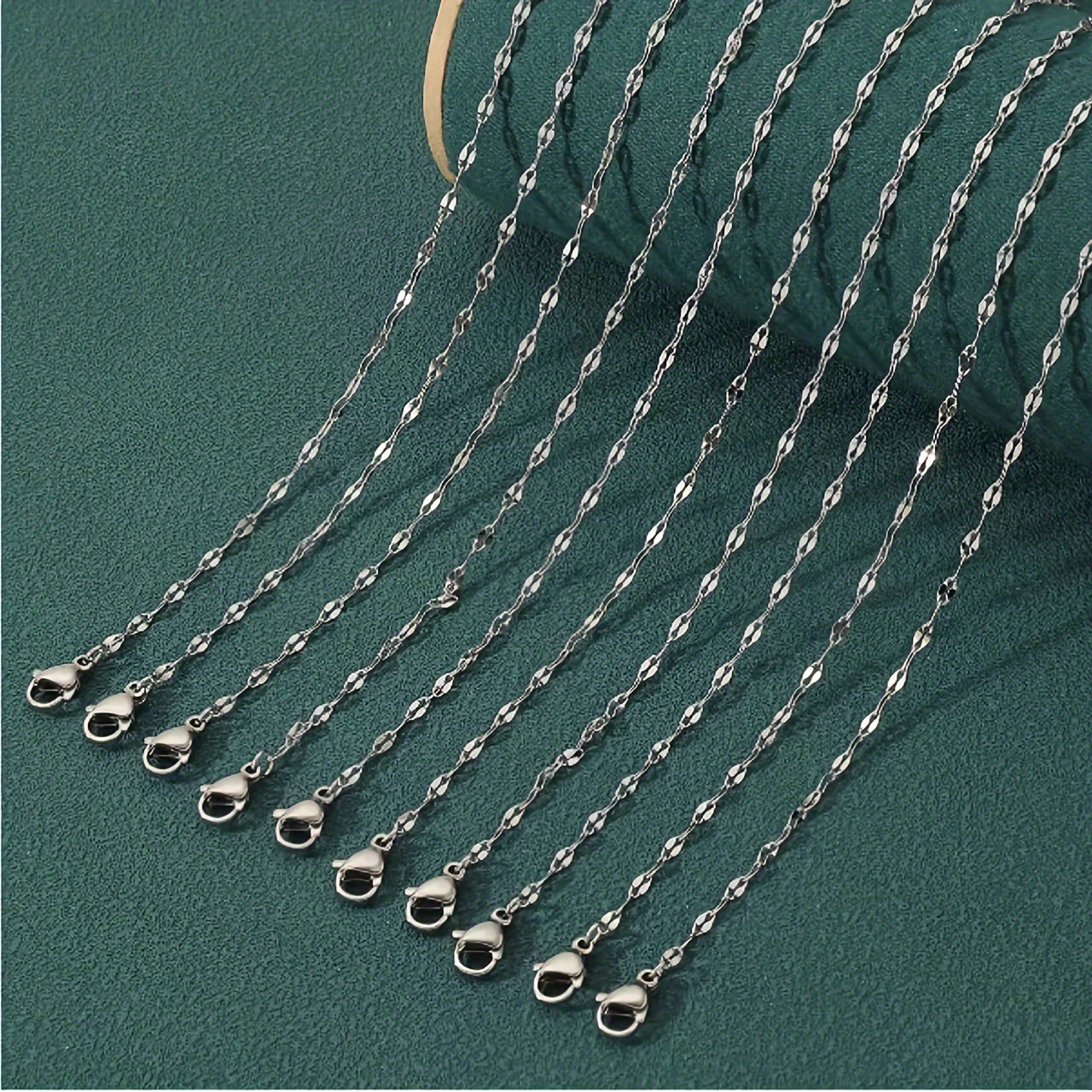 10pcs Women' Steel Chain Lip Chain 40+5cm Women's -colored