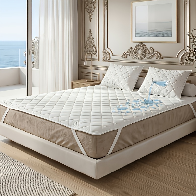 Image of 1pc Waterproof Mattress Protector 90 X 200 Cm, Breathable Mattress Topper, Microfibre Mattress Cover, Waterproof Mattress Protector, , Washable, Grey (no Pillowcase)