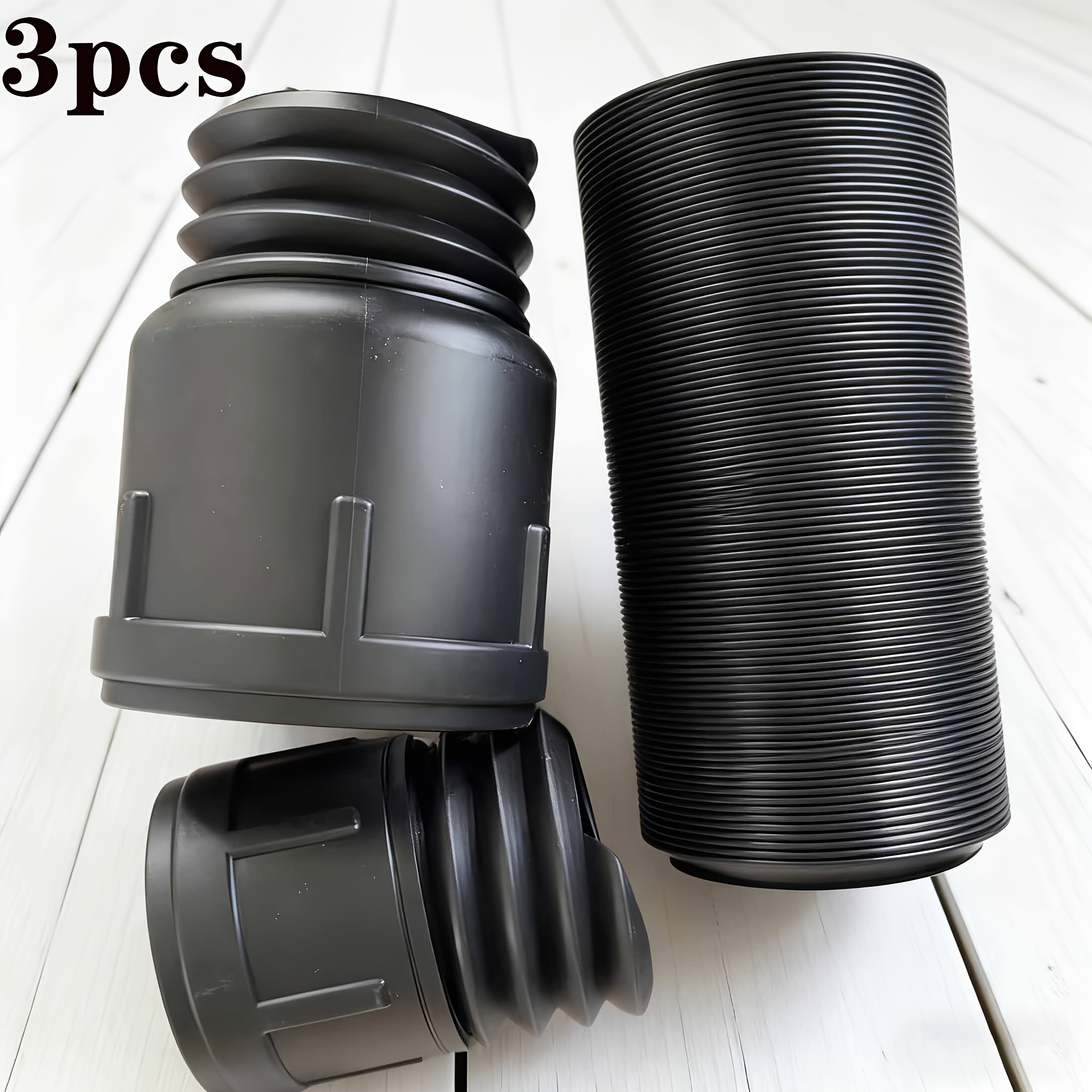Image of 3pcs Heavy-duty Telescopic Downspout Extension Kit With Swivel Connectors - Pe & Pvc Gutter Drain Pipe Suitable For Yards, Gardens, Rv Waste & Rainwater Drainage - Adjustable Downspout Extension Pipe