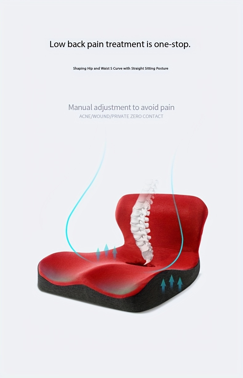 ergonomic office chair cushion with lumbar support extra wide seat pad   anti hemorrhoids breathable design for home car desk posture   hip   5 colors   seat cushion for chair home seating   contoured shape durable construction   home workers Product details 0