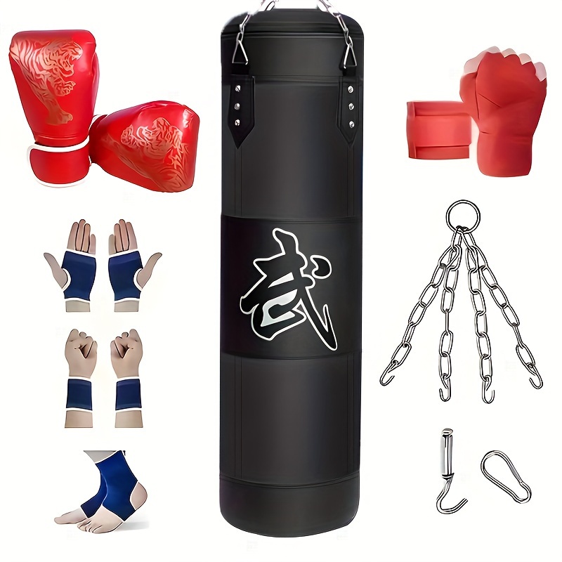 

Sandbag Kit & Steel - Includes Gloves, Wrist Guards, Protectors For , - In Red//